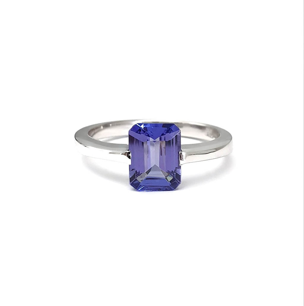 Octagonal Cut Tanzanite Ring