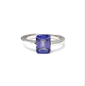 Octagonal Cut Tanzanite Ring