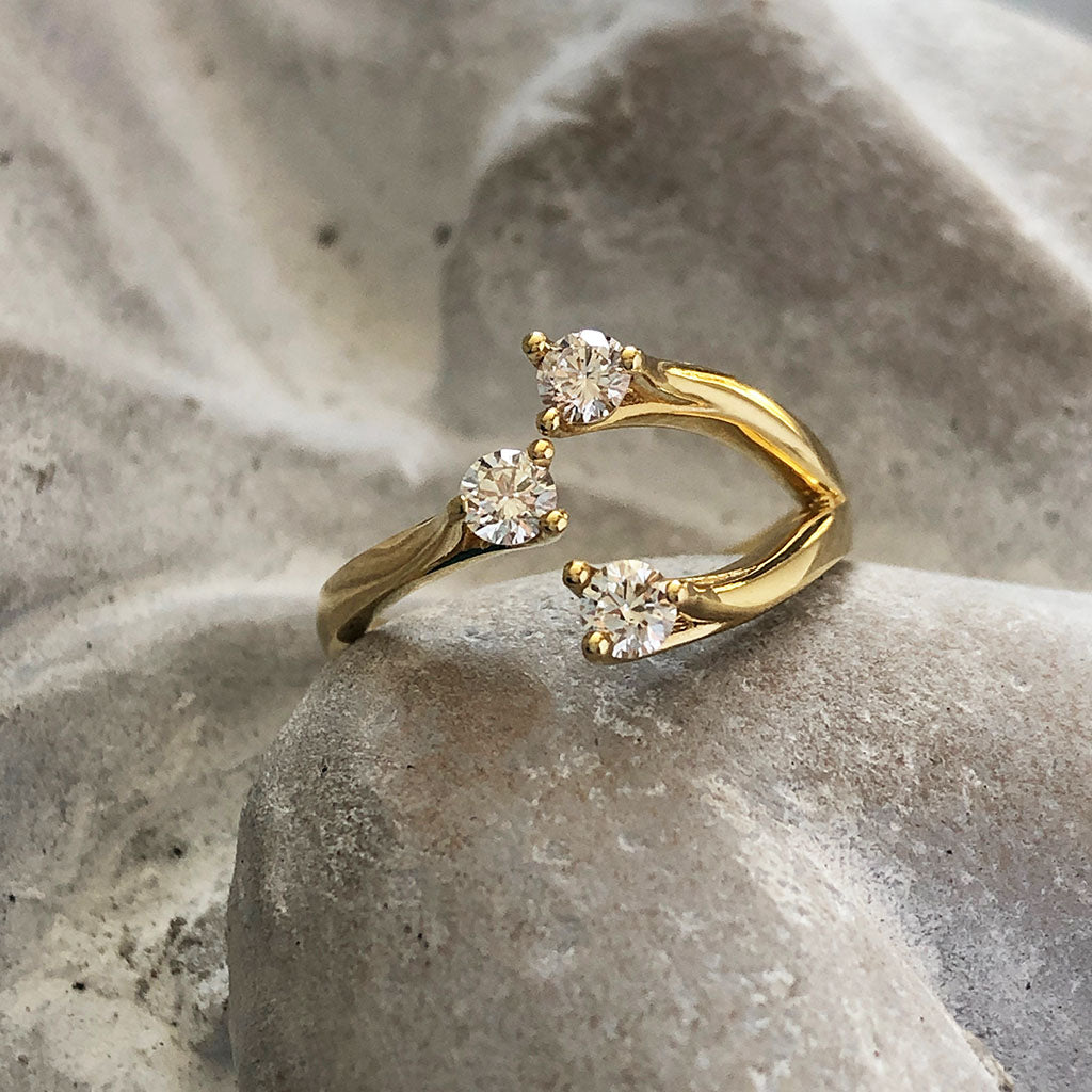 Wide Wishbone Diamond Wedding Ring – The London Victorian Ring Co