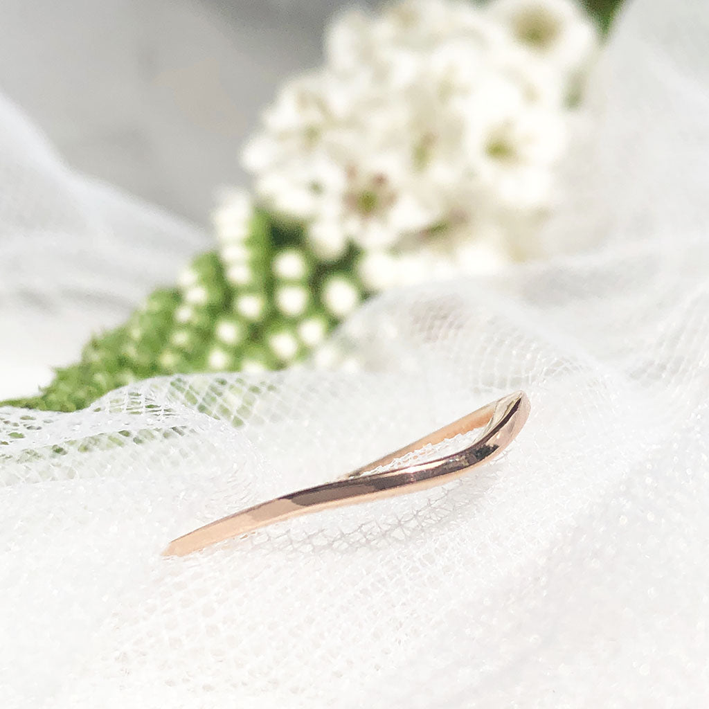 Rose gold wedding on sale ring and band