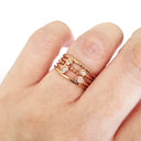 Open Rose Gold Double Bezel Morganite Stacking Ring