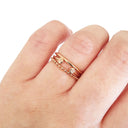 Open Rose Gold Double Bezel Morganite Stacking Ring