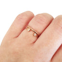 Open Rose Gold Double Bezel Morganite Stacking Ring