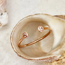 Open Rose Gold Double Bezel Morganite Stacking Ring