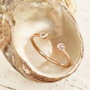 Open Rose Gold Double Bezel Morganite Stacking Ring