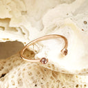 Open Rose Gold Double Bezel Morganite Stacking Ring