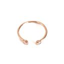 Open Rose Gold Double Bezel Morganite Stacking Ring