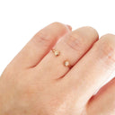 Open Rose Gold Double Bezel Morganite Stacking Ring
