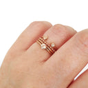 Open Rose Gold Double Bezel Morganite Stacking Ring