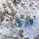 Open V Oval Cut Aquamarine Earrings