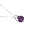 Open V Round Cut Amethyst Pendant