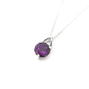 Open V Round Cut Amethyst Pendant