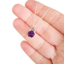  Open V Round Cut Amethyst Earrings