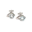  Open V Round Cut Aquamarine Earrings