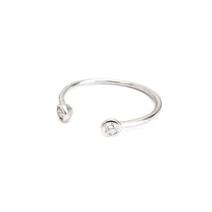 Open White Gold Double Bezel 2,5mm Diamond Stacking Ring