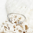 Open White Gold Double Bezel 2,5mm Diamond Stacking Ring