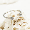 Open White Gold Double Bezel 2,5mm Diamond Stacking Ring