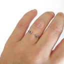 Open White Gold Double Bezel 2,5mm Tanzanite Stacking Ring