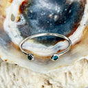 Open White Gold Double Bezel 2mm London Blue Topaz Stacking Ring