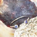 Open White Gold Double Bezel 2mm Tanzanite Stacking Ring