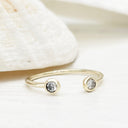 Open Yellow Gold Double Bezel 2,5mm Diamond Stacking Ring