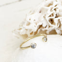Open Yellow Gold Double Bezel 2,5mm Diamond Stacking Ring