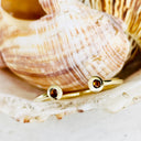 Open Yellow Gold Double Bezel 2mm Citrine Stacking Ring