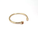 Open Yellow Gold Double Bezel 2mm Citrine Stacking Ring