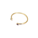 Open Yellow Gold Double Bezel 2mm Tanzanite