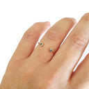 Open Yellow Gold Double Bezel 2mm Tanzanite