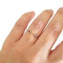 Open Yellow Gold Double Bezel 2.5mm Tanzanite Stacking Ring