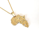 Organic Yellow Gold Africa and Diamond Pendant