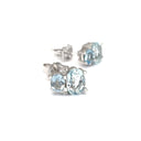  Oval Aquamarine and Diamond earrings