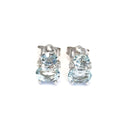  Oval Aquamarine and Diamond earrings