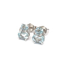  Oval Aquamarine and Diamond earrings