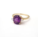 Oval Cut Amethyst Ring with Petite Diamond Accents