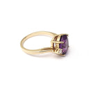 Oval Cut Amethyst Ring with Petite Diamond Accents