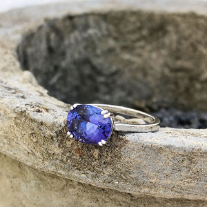 Oval Cut Double Claw with Ornate Basket Tanzanite Ring