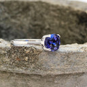 Oval Cut Double Claw with Ornate Basket Tanzanite Ring