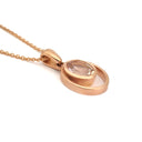 Oval Cut Morganite and Rose Gold Pendant
