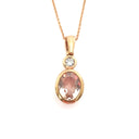 Oval Cut Morganite with Diamond Accent pendant