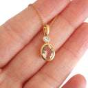 Oval Cut Morganite with Diamond Accent pendant