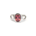 Oval Cut Pink Tourmaline and White Gold Ring