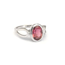 Oval Cut Pink Tourmaline and White Gold Ring