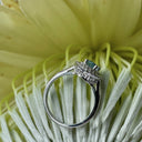 Oval Double Diamond Halo Aquamarine Ring