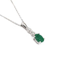 Oval Emerald and Double Diamond Pendant