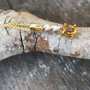 Petite Oval Cut Citrine and Diamond Pendant