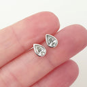 Pear Cut White Diamond Earrings