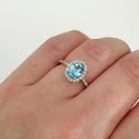 Pedestal Set Blue Topaz and Diamond 