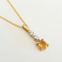 Petite Oval Cut Citrine and Diamond Pendant
